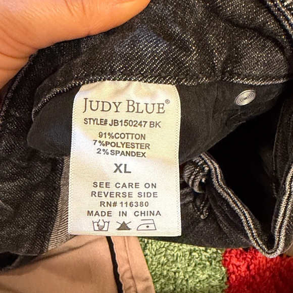 Judy Blue Women's Jean Shorts in Blue, Black, and White - Picture 16 of 16